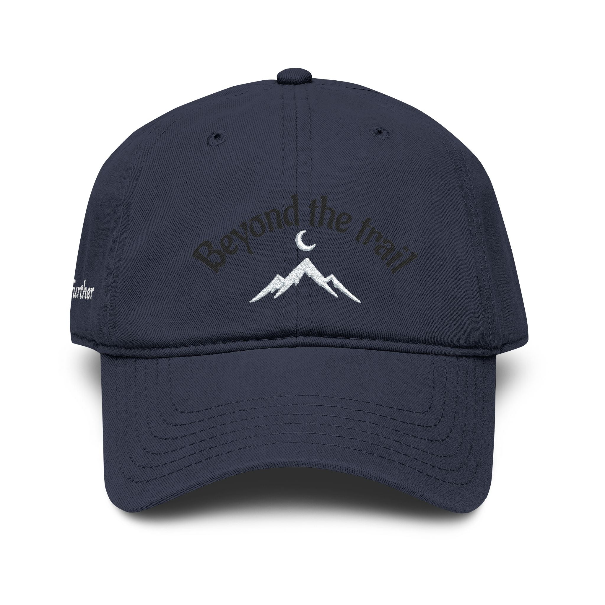 Beyond the Trail Washed Baseball Cap — Embroidered Mountain Adventure Hat