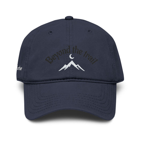 Beyond the Trail Washed Baseball Cap — Embroidered Mountain Adventure Hat