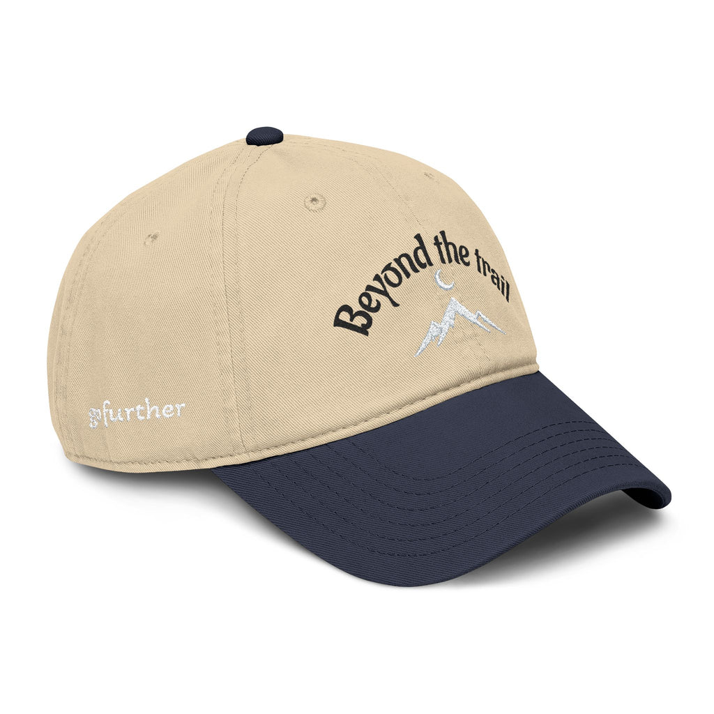 Beyond the Trail Washed Baseball Cap — Embroidered Mountain Adventure Hat