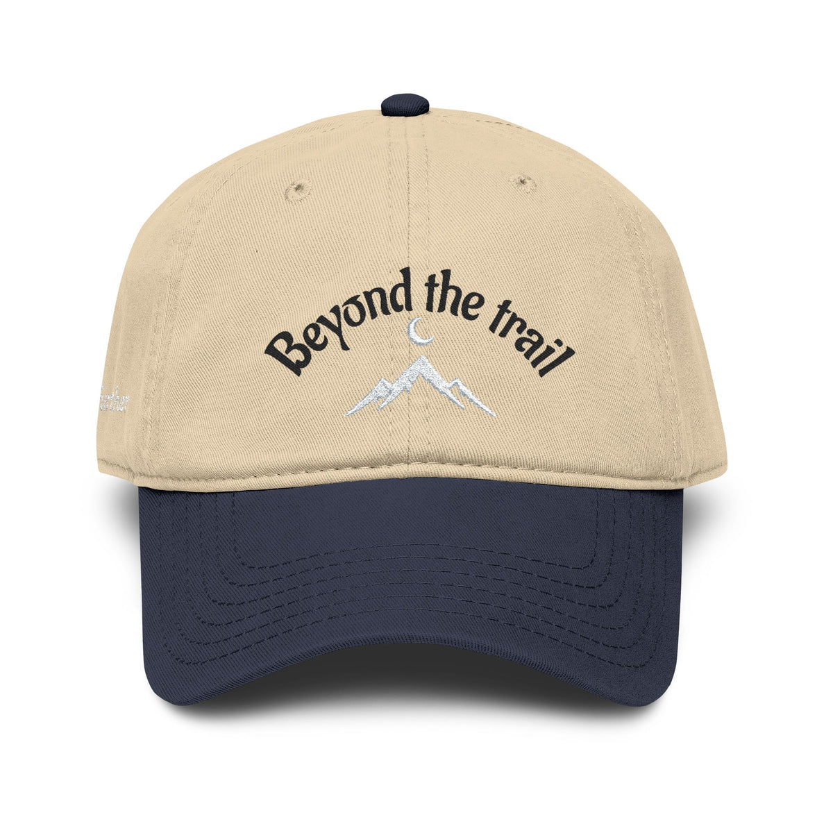 Beyond the Trail Washed Baseball Cap — Embroidered Mountain Adventure Hat