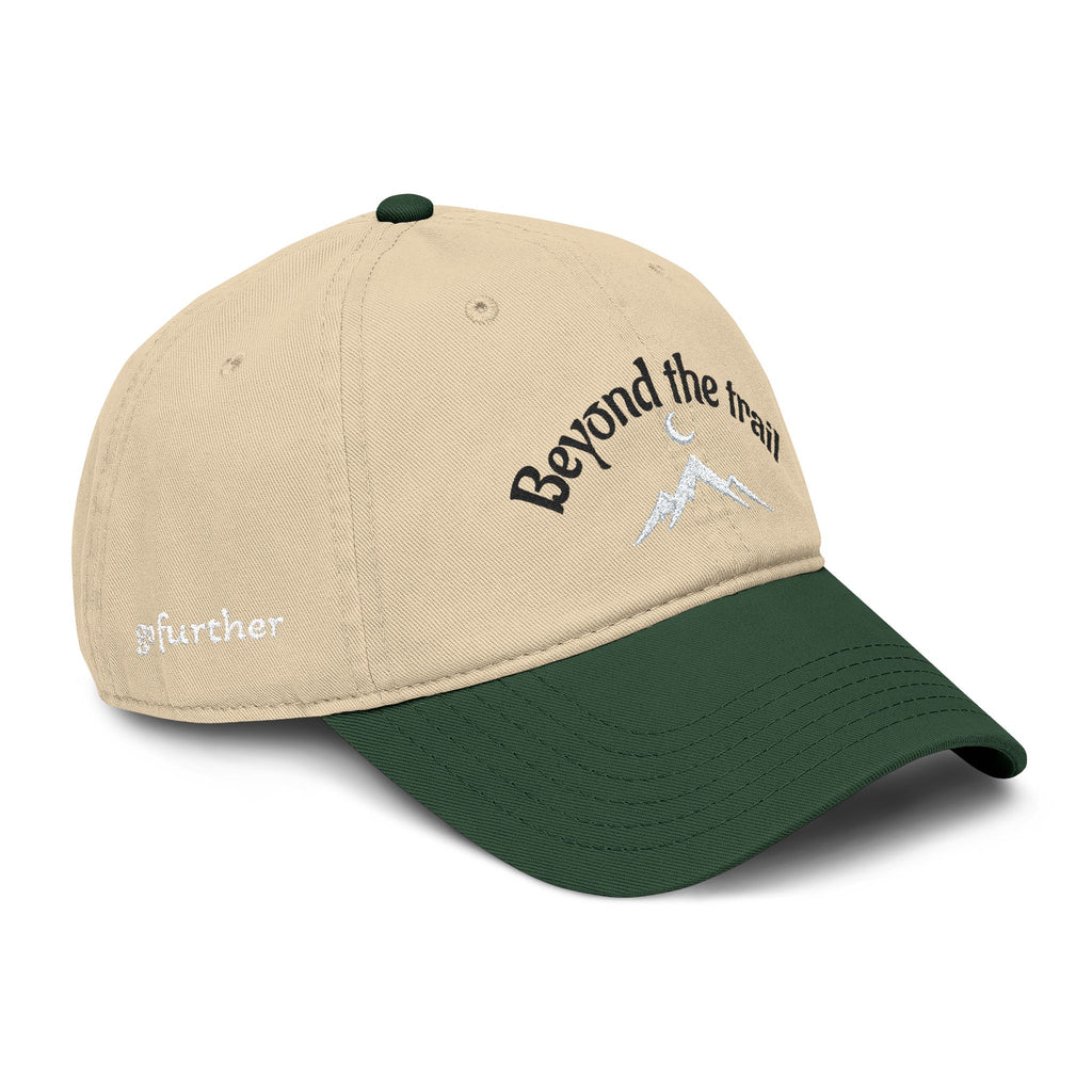 Beyond the Trail Washed Baseball Cap — Embroidered Mountain Adventure Hat