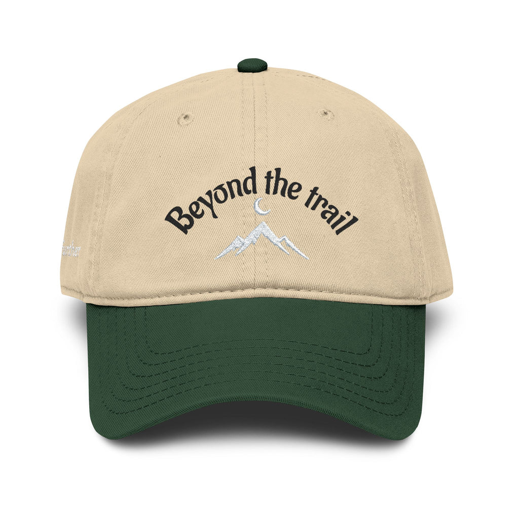Beyond the Trail Washed Baseball Cap — Embroidered Mountain Adventure Hat