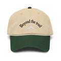 Beyond the Trail Washed Baseball Cap — Embroidered Mountain Adventure Hat